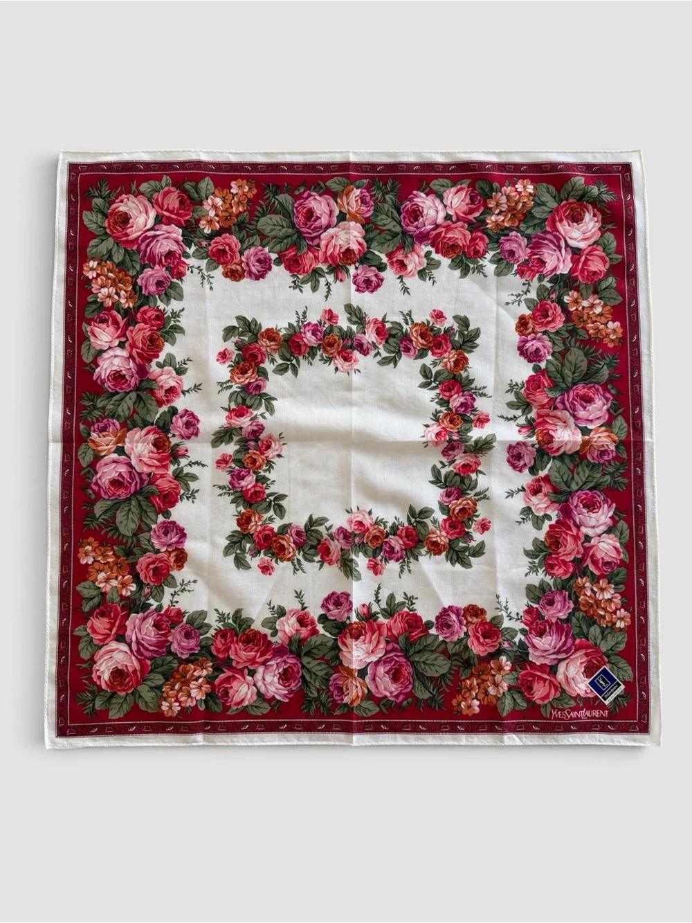 2 Yves Saint Laurent Cotton Neckerchiefs/Bandanas